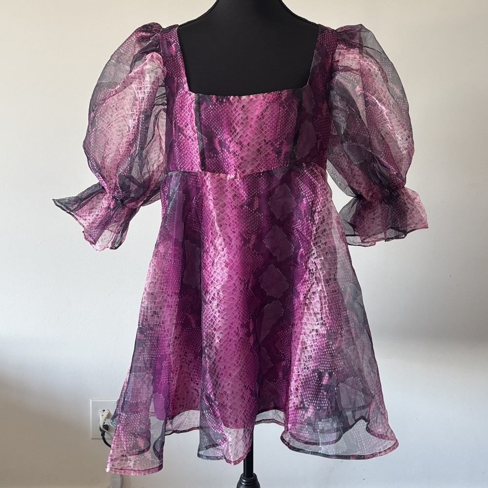 Buddy Love Women's Sz M Betsy Puff Sleeve Babydoll Dress Preppy Country Glam NWT - Picture 15 of 15